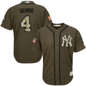 Outstanding Yankees #4 Lou Gehrig Green Salute to Service Stitched Youth MLB Jersey Retailers boost your inventory Order now to meet customer demand