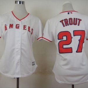 Premium Angels #27 Mike Trout White Home Women's Stitched MLB Jersey Be among the first buyers Order now to enjoy top notch quality