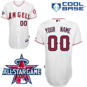 Premium Angels of Anaheim Personalized Authentic White w/2010 All Star Patch MLB Jersey (S 3XL)