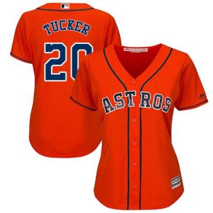 Premium Astros #20 Preston Tucker Orange Alternate Women's Stitched MLB Jersey With high demand Don't miss out Order now to wear your team colors