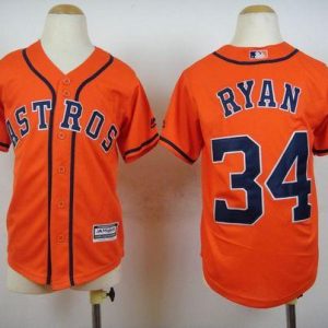 Premium Astros #34 Nolan Ryan Orange Cool Base Stitched Youth MLB Jersey Retailers boost your inventory Order now to meet customer demand