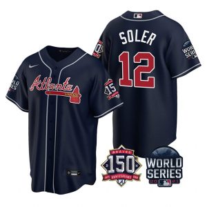 Premium Atlanta Braves #12 Jorge Soler Nike 150th Anniversary 2021 World Series Youth MLB Jersey   Navy Sports enthusiasts seize this opportunity Order now to feel the game excitement
