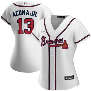 Premium Atlanta Braves #13 Ronald Acuna Jr. Nike Women's Home 2020 MLB Player Jersey White Hurry Exclusive offer Place your order immediately for a great jersey
