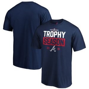 Premium Atlanta Braves Majestic 2019 Postseason Around the Horn T Shirt Navy