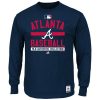 Premium Atlanta Braves Majestic Men's Authentic Collection Team Property Long Sleeves T Shirt Navy