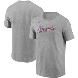 Premium Atlanta Braves Nike Cooperstown Collection Wordmark T Shirt Heathered Gray Hurry Exclusive offer Place your order immediately for a great jersey