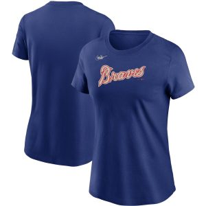 Premium Atlanta Braves Nike Women's Cooperstown Collection Wordmark T Shirt Royal Sports fans this is your chance Order soon to be part of the action