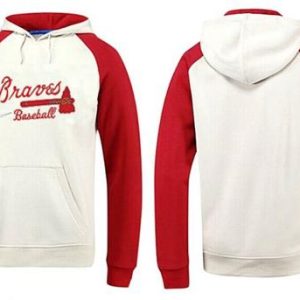 Premium Atlanta Braves Pullover Hoodie White & Red