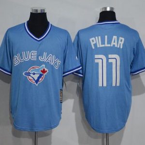 Premium Blue Jays #11 Kevin Pillar Light Blue Cooperstown Throwback Stitched MLB Jersey
