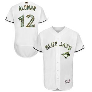 Premium Blue Jays #12 Roberto Alomar White Flexbase Authentic Collection Memorial Day Stitched MLB Jersey