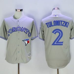 Premium Blue Jays #2 Troy Tulowitzki Grey New Cool Base 40th Anniversary Stitched MLB Jersey