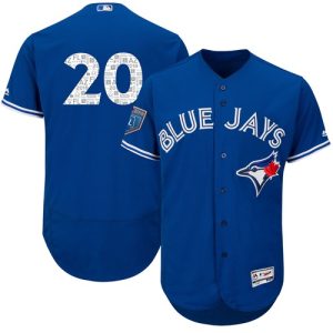 Premium Blue Jays #20 Josh Donaldson Blue 2018 Spring Training Authentic Flex Base Stitched MLB Jersey