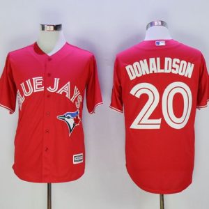 Premium Blue Jays #20 Josh Donaldson Red New Cool Base 40th Anniversary Stitched MLB Jersey