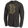 Premium Boston Red Sox Gold Collection Long Sleeve Tri Blend T Shirt Black