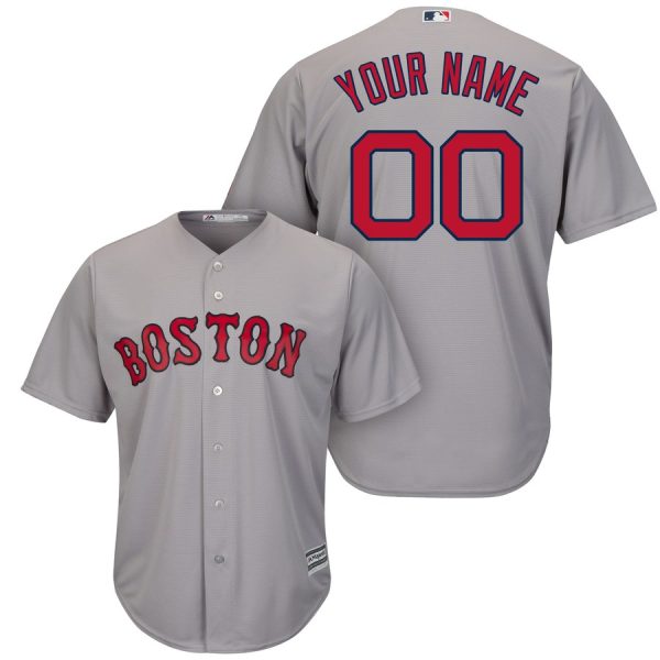 Premium Boston Red Sox Majestic Cool Base Custom Jersey Gray