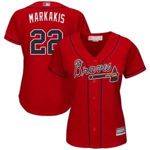 Premium Braves #22 Nick Markakis Red Alternate Women's Stitched MLB Jersey Be among the first buyers Order now to enjoy top notch quality