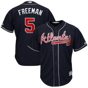Premium Braves #5 Freddie Freeman Navy 2019 Alternate Official Cool Base Stitched MLB Jersey