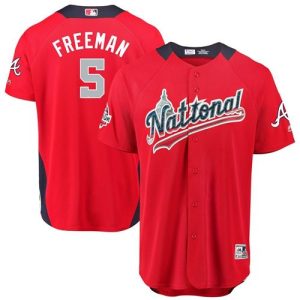 Premium Braves #5 Freddie Freeman Red 2018 All Star National League Stitched MLB Jersey