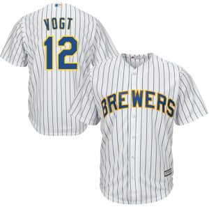 Premium Brewers #12 Stephen Vogt White Strip Cool Base Stitched Youth MLB Jersey For a short time available Grab yours quickly to own a team jersey
