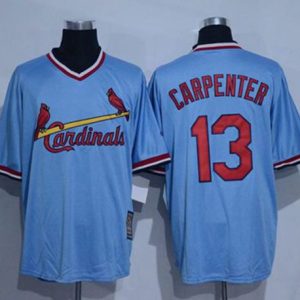Premium Cardinals #13 Matt Carpenter Blue Cooperstown Throwback Stitched MLB Jersey