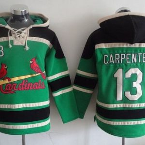Premium Cardinals #13 Matt Carpenter Green Sawyer Hooded Sweatshirt MLB Hoodie