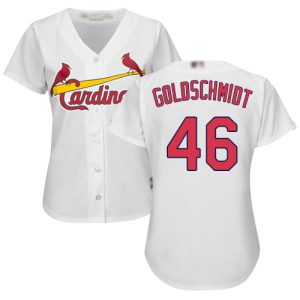 Premium Cardinals #46 Paul Goldschmidt White Home Women's Stitched MLB Jersey Retailers boost your inventory Order now to meet customer demand