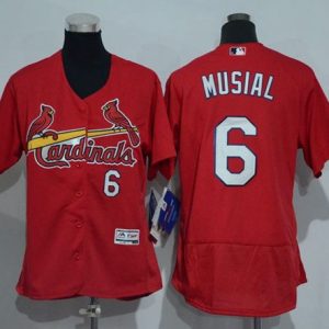 Premium Cardinals #6 Stan Musial Red Flexbase Authentic Women's Stitched MLB Jersey Retailers boost your inventory Order now to meet customer demand