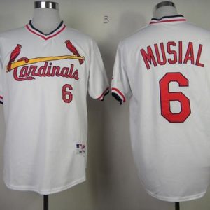 Premium Cardinals #6 Stan Musial White 1982 Turn Back The Clock Stitched MLB Jersey