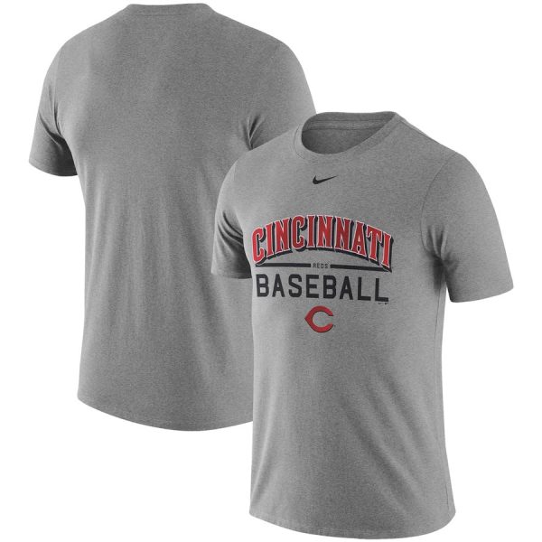 Premium Cincinnati Reds Nike Away Practice T Shirt Heathered Gray