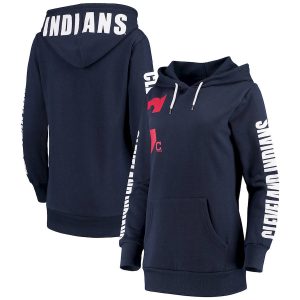 Premium Cleveland Guardians G III 4Her by Carl Banks Women's 12th Inning Pullover Hoodie Navy