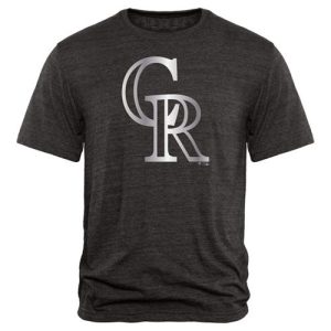 Premium Colorado Rockies Fanatics Apparel Platinum Collection Tri Blend T Shirt Black