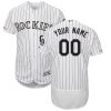 Premium Colorado Rockies Majestic Home Flex Base Authentic Collection Custom Jersey White