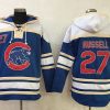 Premium Cubs #27 Addison Russell Blue Sawyer Hooded Sweatshirt MLB Hoodie