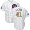 Premium Cubs #41 John Lackey White(Blue Strip) 2017 Gold Program Cool Base Stitched Youth MLB Jersey Limited stock Order now to show your love for your team