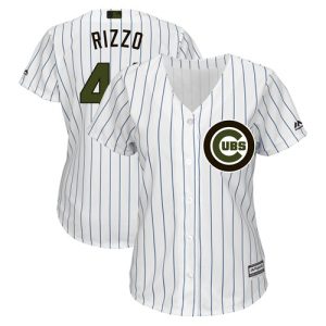 Premium Cubs #44 Anthony Rizzo White(Blue Strip) 2018 Memorial Day Cool Base Women's Stitched MLB Jersey Hurry Exclusive offer Place your order immediately for a great jersey