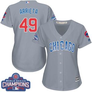 Premium Cubs #49 Jake Arrieta Grey Road 2016 World Series Champions Women's Stitched MLB Jersey Sports enthusiasts seize this opportunity Order now to feel the game excitement