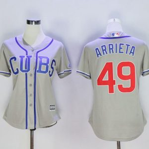 Premium Cubs #49 Jake Arrieta Grey Women's Alternate Road Stitched MLB Jersey Collectors this is a must have Add it to your collection by ordering