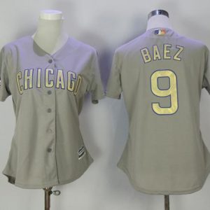 Premium Cubs #9 Javier Baez Grey 2017 Gold Program Cool Base Women's Stitched MLB Jersey Collectors this is a must have Add it to your collection by ordering