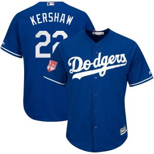 Premium Dodgers #22 Clayton Kershaw Royal 2019 Spring Training Cool Base Stitched MLB Jersey