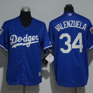 Premium Dodgers #34 Fernando Valenzuela Blue Cool Base 2018 World Series Stitched Youth MLB Jersey With high demand Don't miss out Order now to wear your team colors
