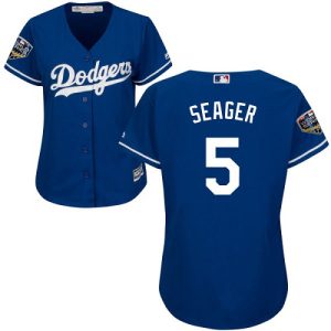 Premium Dodgers #5 Corey Seager Blue Alternate 2018 World Series Women's Stitched MLB Jersey For a short time available Grab yours quickly to own a team jersey
