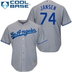 Premium Dodgers #74 Kenley Jansen Grey Cool Base Stitched Youth MLB Jersey Collectors this is a must have Add it to your collection by ordering