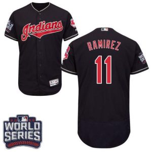 Premium Guardians #11 Jose Ramirez Navy Blue Flexbase Authentic Collection 2016 World Series Bound Stitched MLB Jersey