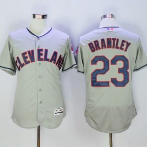 Premium Guardians #23 Michael Brantley Grey Flexbase Authentic Collection Stitched MLB Jersey