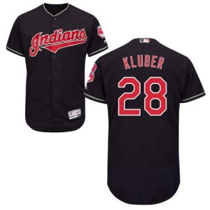 Premium Guardians #28 Corey Kluber Navy Blue Flexbase Authentic Collection Stitched MLB Jersey
