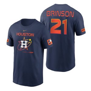 Premium Houston Astros #21 Lewis Brinson Navy Nike Velocity 2022 City Connect T Shirt Act fast Only a few left Secure yours today