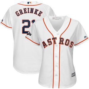 Premium Houston Astros #21 Zack Greinke Majestic Women's 2019 Postseason Official Cool Base Player Jersey White Sports fans this is your chance Order soon to be part of the action