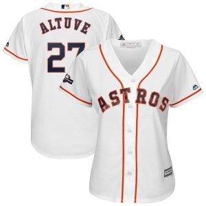 Premium Houston Astros #27 Jose Altuve Majestic Women's 2019 Postseason Official Cool Base Player Jersey White With high demand Don't miss out Order now to wear your team colors