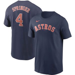 Premium Houston Astros #4 George Springer Nike Name & Number Team T Shirt Navy With high demand Don't miss out Order now to wear your team colors