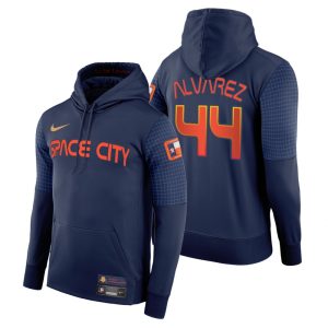 Premium Houston Astros #44 Yordan Alvarez 2022 City Connect Navy Hoodie
